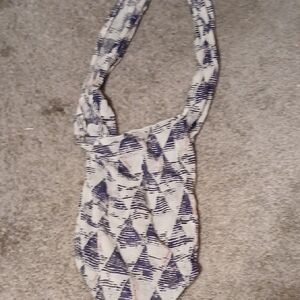 Free People Blue and White Tote Bag